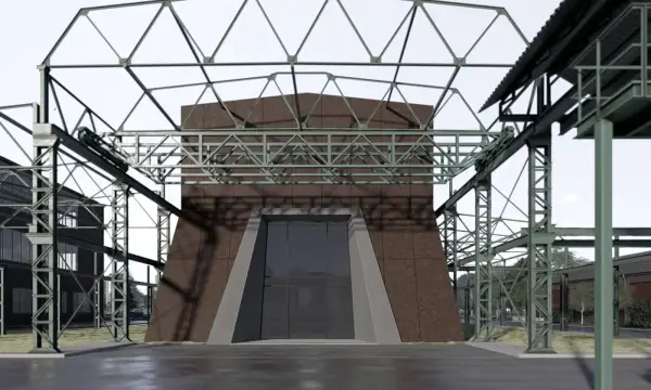 Halle 18 des ehemaligen Steinkohlebergwerks in Oelsnitz/Erzgeb